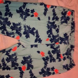 Blue flower lularoe leggings